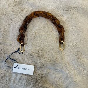 Clare V. Shortie Strap in Tortoise Resin